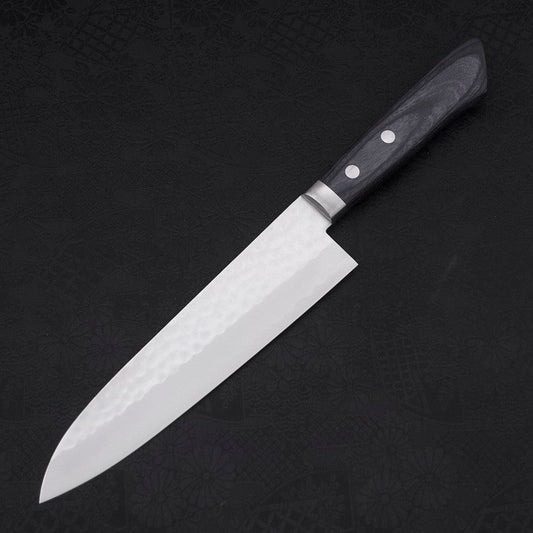 Gyuto VG-10 Tsuchime Damascus Western Dark Blue Handle 180mm
