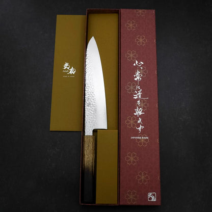 Gyuto VG-10 Tsuchime Damascus Yaki-Urushi Handle 210mm