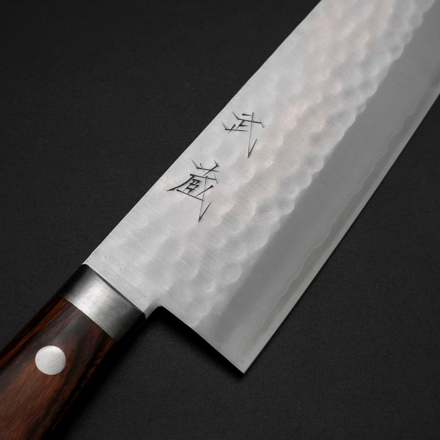 Gyuto VG-10 Tsuchime Oval Mahogany Handle 180mm