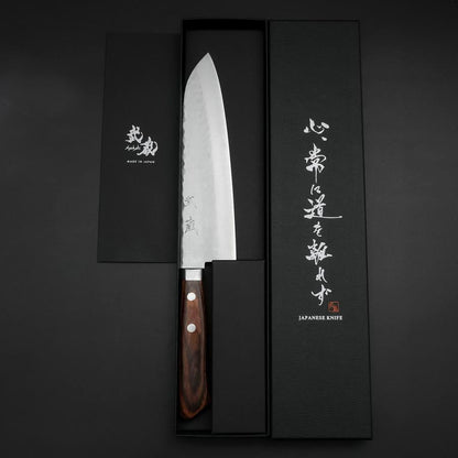 Gyuto VG-10 Tsuchime Oval Mahogany Handle 180mm