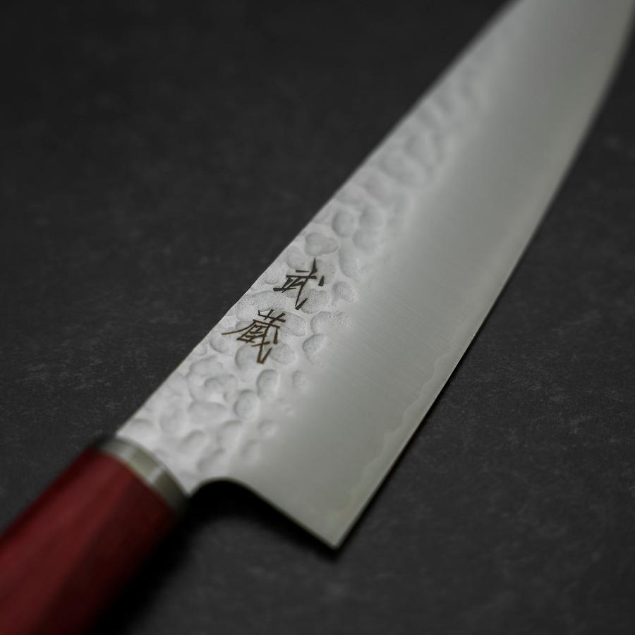 Gyuto VG-10 Tsuchime Western Red Handle 185mm