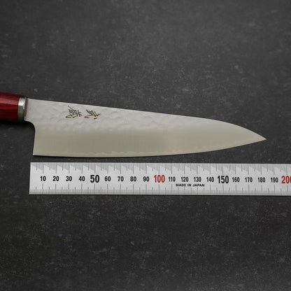 Gyuto VG-10 Tsuchime Western Red Handle 185mm