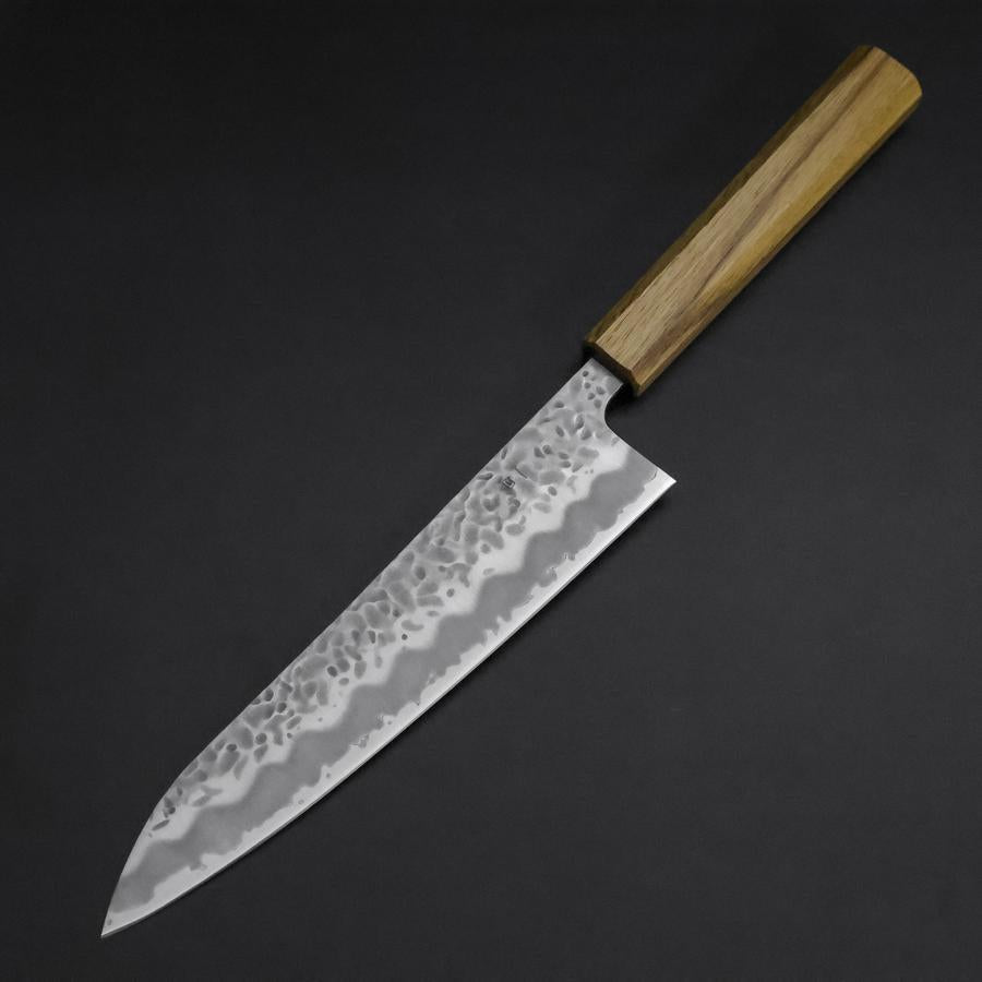 Gyuto White Steel #1 Tsuchime Oak Handle 210mm