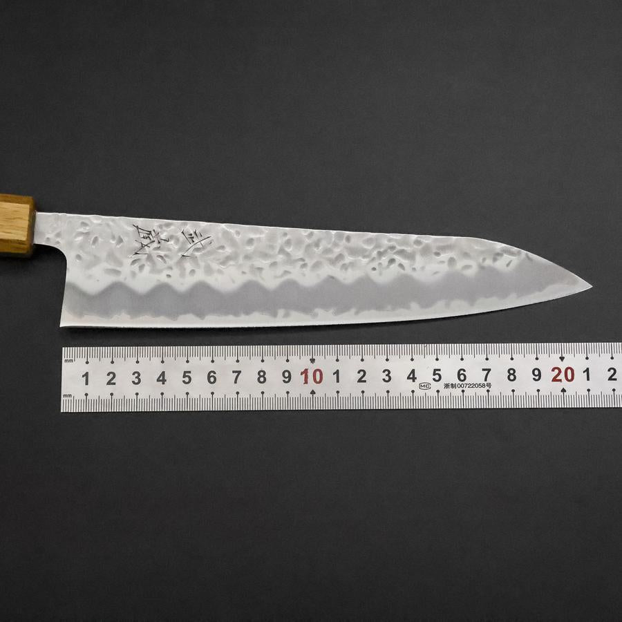 Gyuto White Steel #1 Tsuchime Oak Handle 210mm