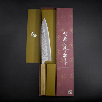 Gyuto White Steel #1 Tsuchime Oak Handle 210mm