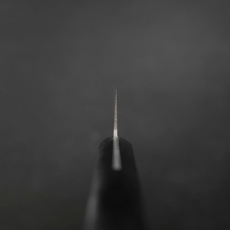 Gyuto White Steel #2 Stainless Clad Polished Western Black Handle 180mm