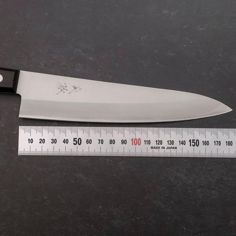 Gyuto White Steel #2 Stainless Clad Polished Western Black Handle 180mm