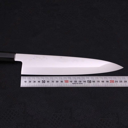 Gyuto White Steel #1 Mirror Moon-Fuji Water Honyaki Buffalo Ebony Handle With Sheath 240mm