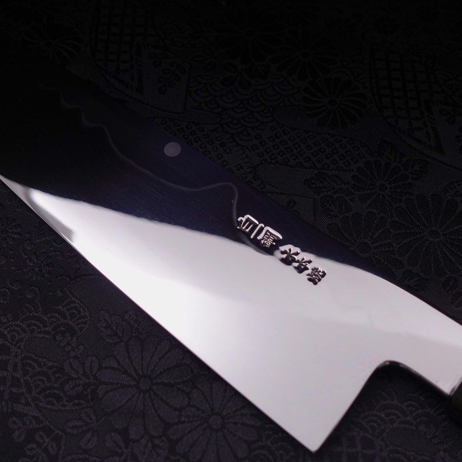 Gyuto White Steel #1 Mirror Moon-Fuji Water Honyaki Buffalo Ebony Handle With Sheath 240mm