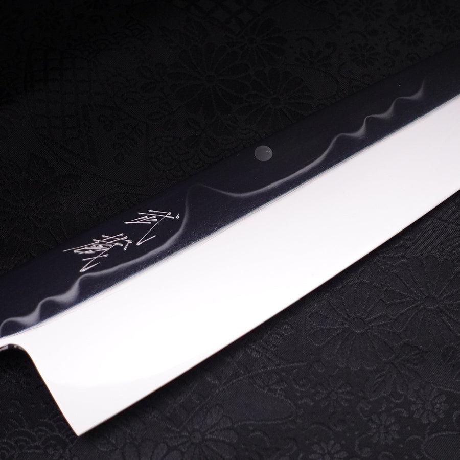 Gyuto White Steel #1 Mirror Moon-Fuji Water Honyaki Buffalo Ebony Handle With Sheath 240mm
