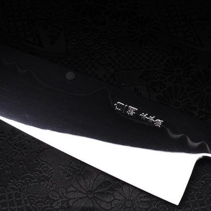 Gyuto White Steel #1 Mirror Moon-Fuji Water Honyaki Buffalo Ebony Handle With Sheath 240mm
