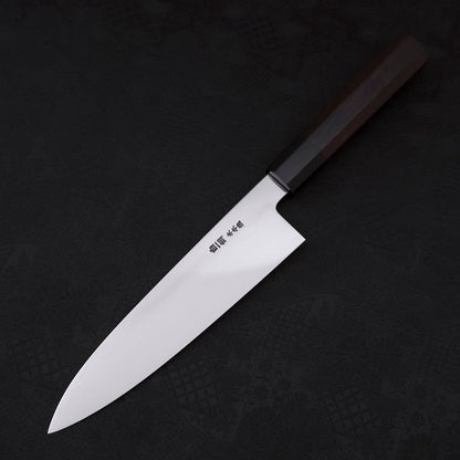 Gyuto White Steel #1 Mirror Water Honyaki Buffalo Ebony Handle With Sheath 210mm