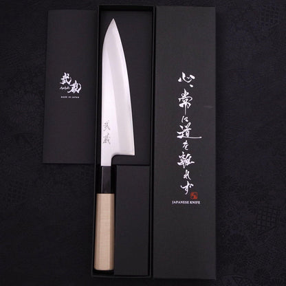 Gyuto White Steel #1 Polished Buffalo Magnolia Handle 180mm