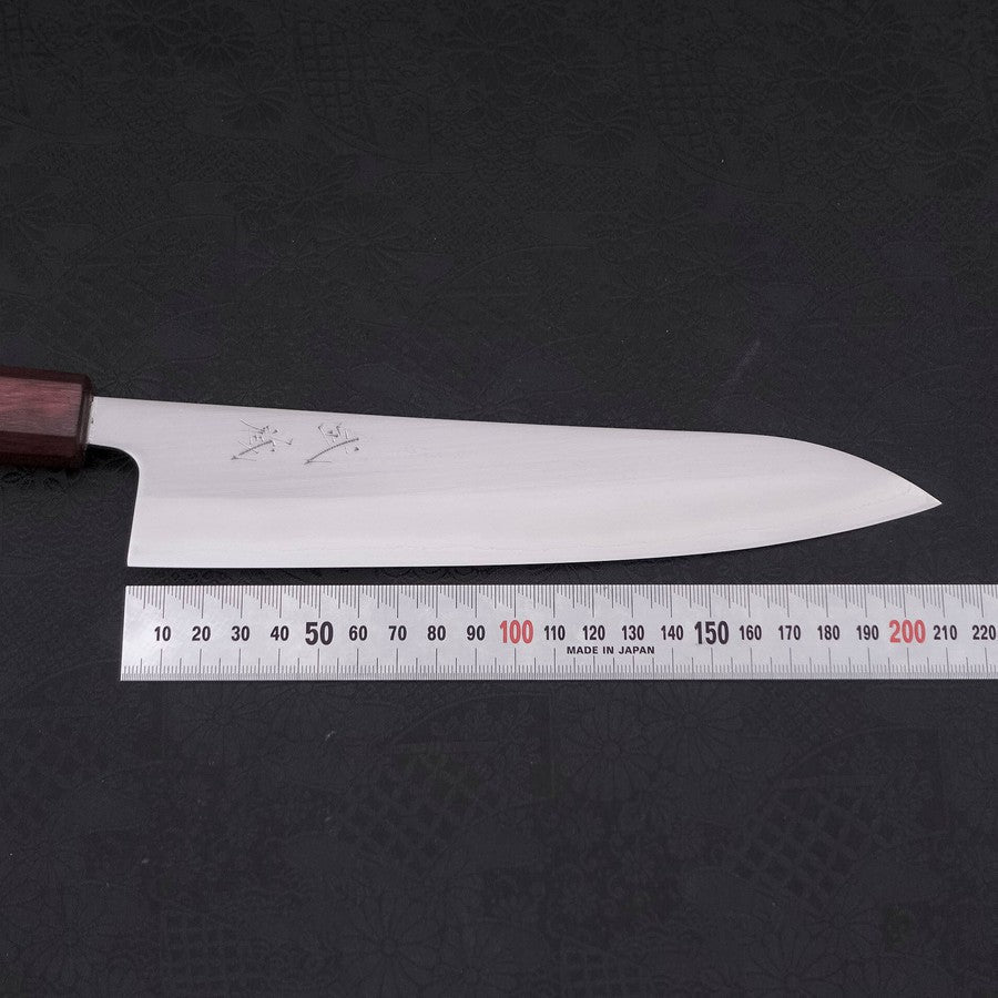Gyuto White Steel #1 Polished Purple Urushi Handle 210mm