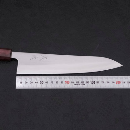 Gyuto White Steel #1 Polished Purple Urushi Handle 210mm