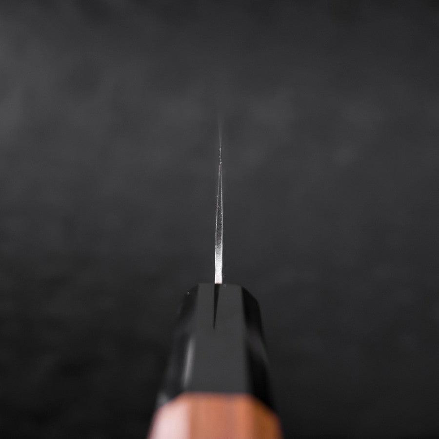 Gyuto White Steel #1 Stainless Clad Tsuchime Buffalo Teak Handle 180mm