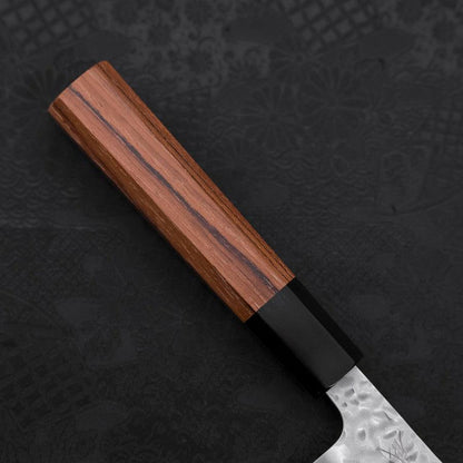 Gyuto White Steel #1 Stainless Clad Tsuchime Buffalo Teak Handle 180mm