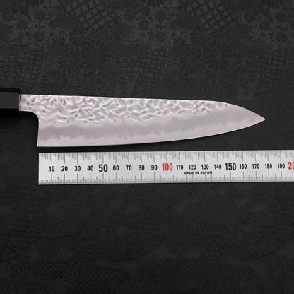 Gyuto White Steel #1 Stainless Clad Tsuchime Buffalo Teak Handle 180mm
