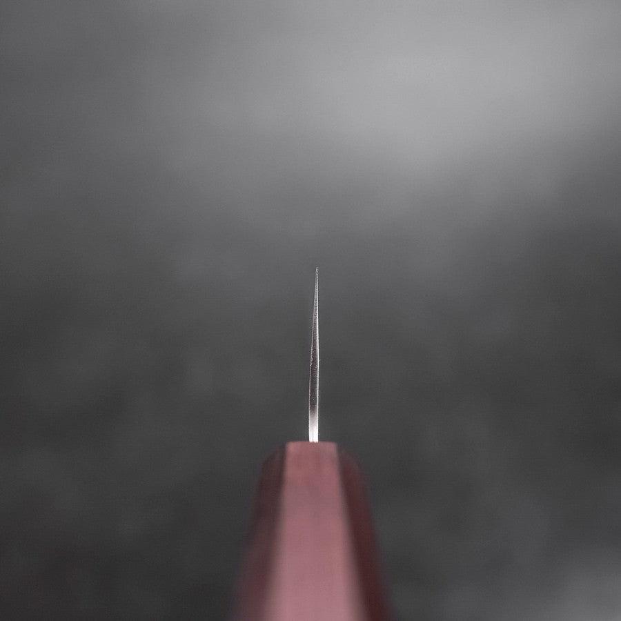 Gyuto White Steel #1 Stainless Clad Tsuchime Purple Urushi Handle 240mm