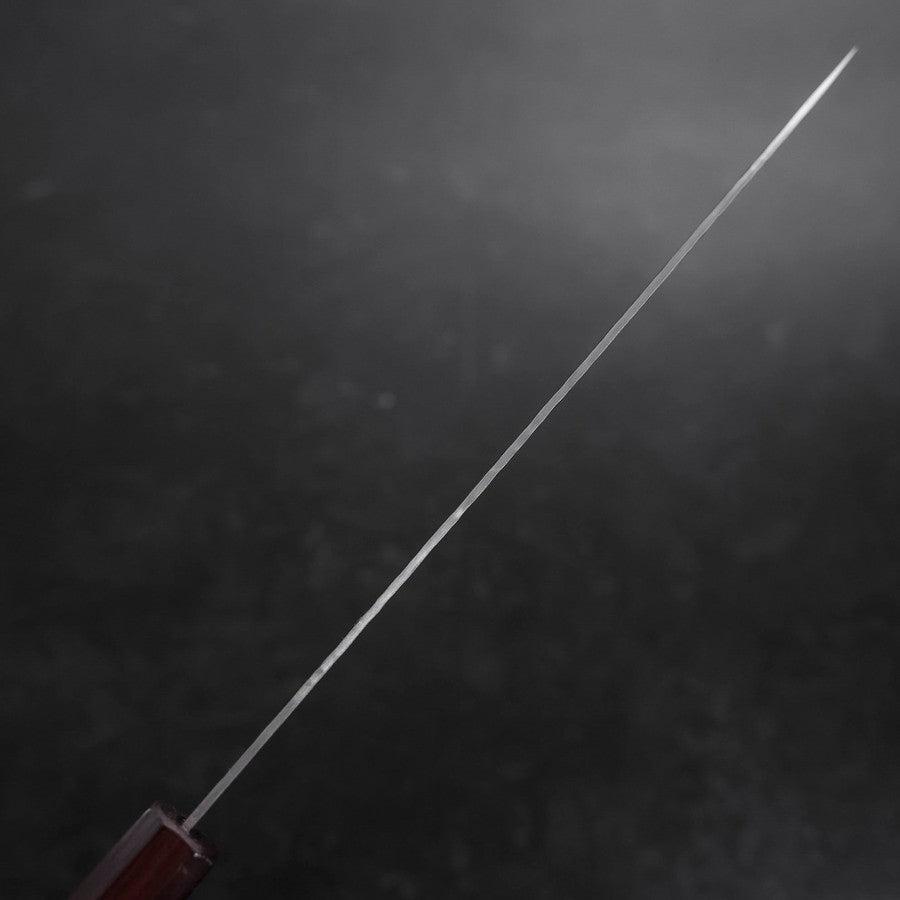 Gyuto White Steel #1 Stainless Clad Tsuchime Purple Urushi Handle 240mm
