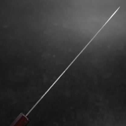 Gyuto White Steel #1 Stainless Clad Tsuchime Purple Urushi Handle 240mm