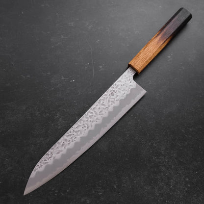 Gyuto White Steel #1 Stainless Clad Tsuchime Yaki Urushi Handle 240mm