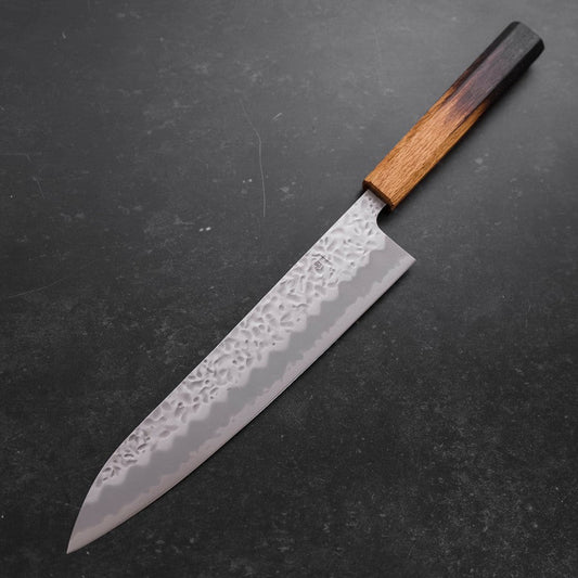Gyuto White Steel #1 Stainless Clad Tsuchime Yaki Urushi Handle 240mm