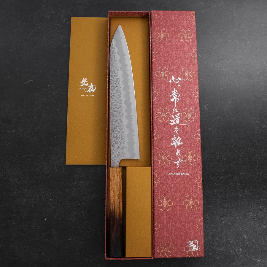Gyuto White Steel #1 Stainless Clad Tsuchime Yaki Urushi Handle 240mm