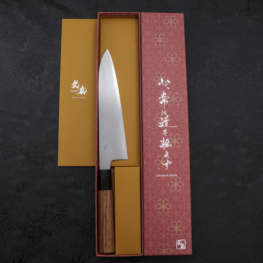 Gyuto White Steel #2 Kasumi Buffalo Teak Handle 210mm