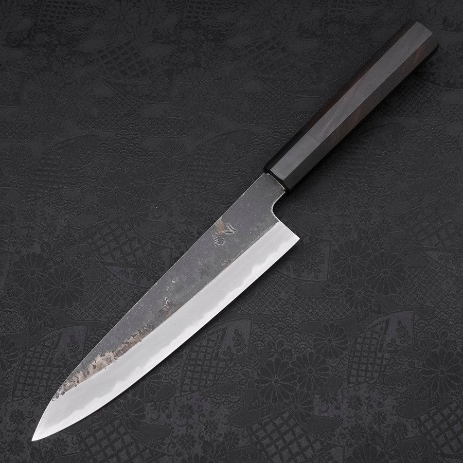 Gyuto White Steel #2 Kurouchi Chokin Dragon Buffalo Ebony Handle 210mm