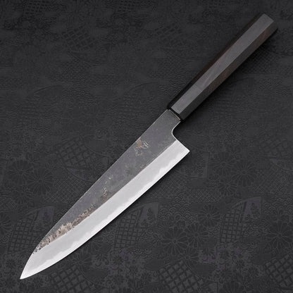 Gyuto White Steel #2 Kurouchi Chokin Dragon Buffalo Ebony Handle 210mm