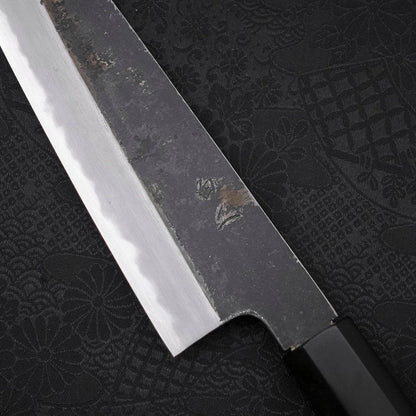 Gyuto White Steel #2 Kurouchi Chokin Dragon Buffalo Ebony Handle 210mm