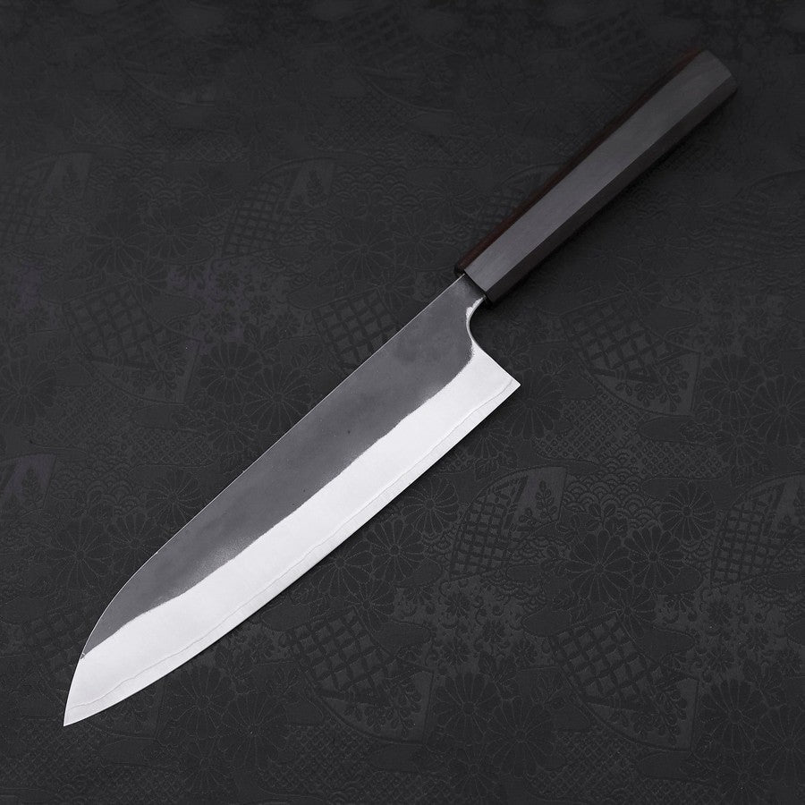 Gyuto White Steel #2 Kurouchi Stainless Clad Ebony Handle 210mm