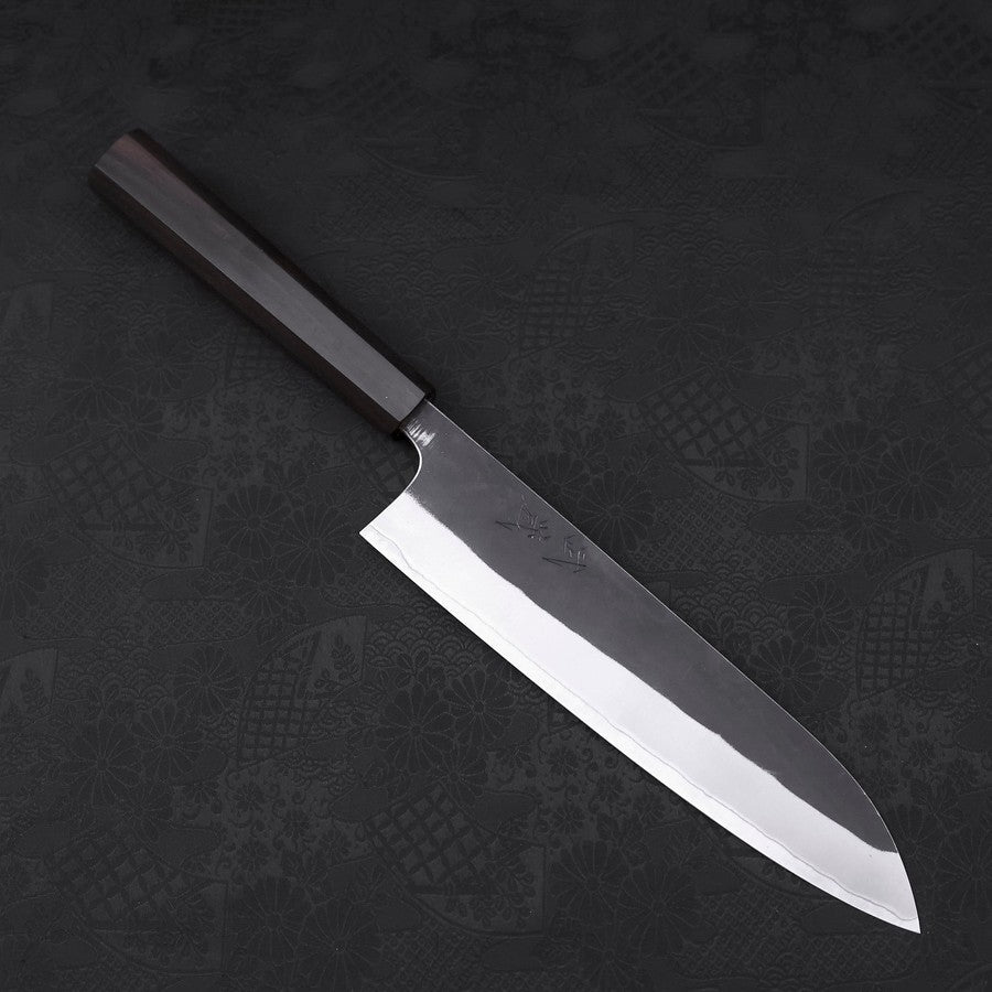 Gyuto White Steel #2 Kurouchi Stainless Clad Ebony Handle 210mm