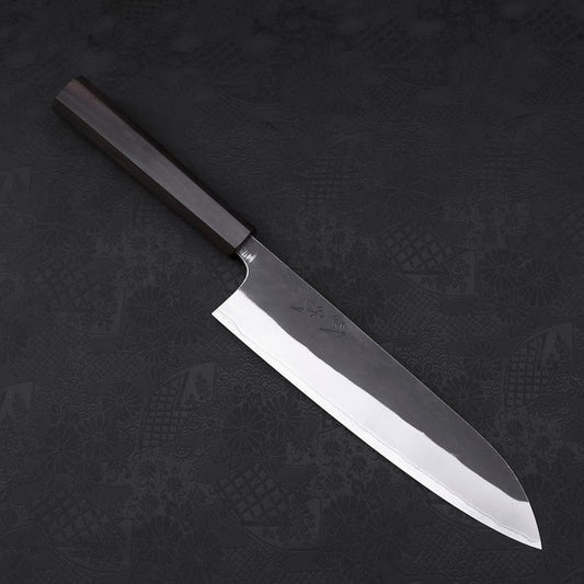 Gyuto White Steel #2 Kurouchi Stainless Clad Ebony Handle 210mm