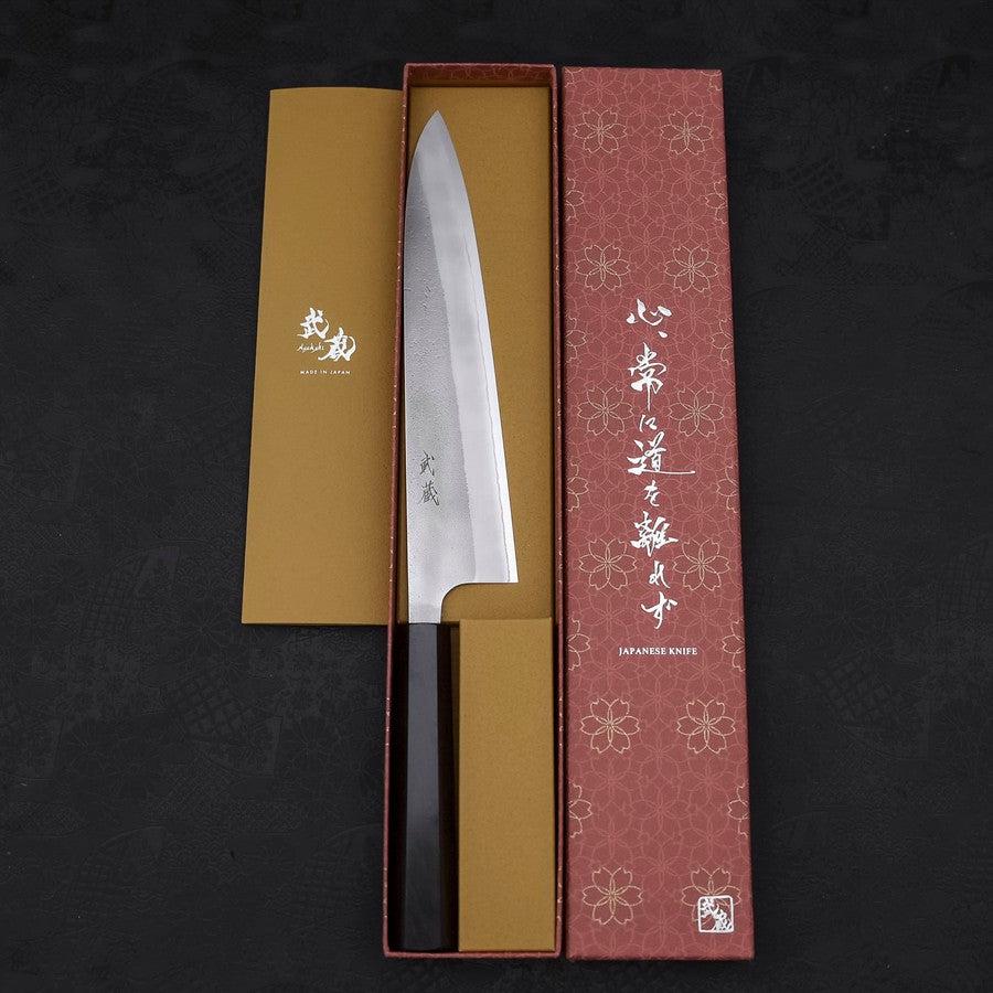 Gyuto White Steel #2 Nashiji Ebony Handle 240mm