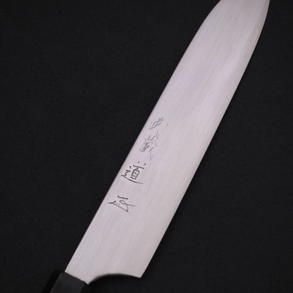 Gyuto White Steel #2 Super Polished Buffalo Ebony Handle 190mm