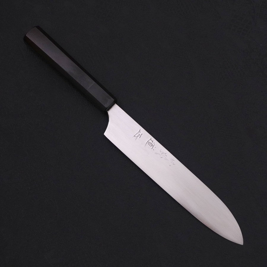 Gyuto White Steel #2 Super Polished Buffalo Ebony Handle 190mm
