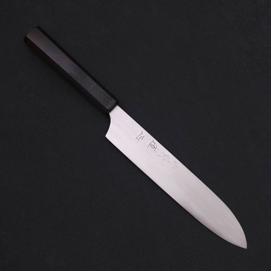 Gyuto White Steel #2 Super Polished Buffalo Ebony Handle 190mm