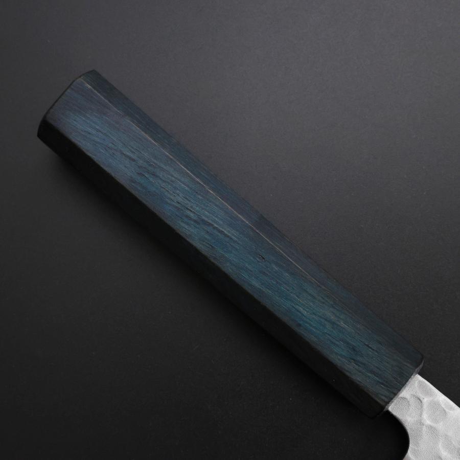 Gyuto White Steel #2 Tsuchime Dark Blue Urushi Handle 180mm