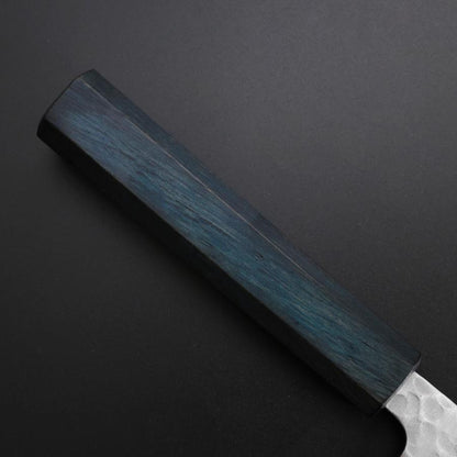Gyuto White Steel #2 Tsuchime Dark Blue Urushi Handle 180mm