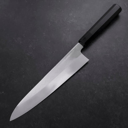 Gyuto White Steel #3 Mirror Honyaki Buffalo Ebony Handle