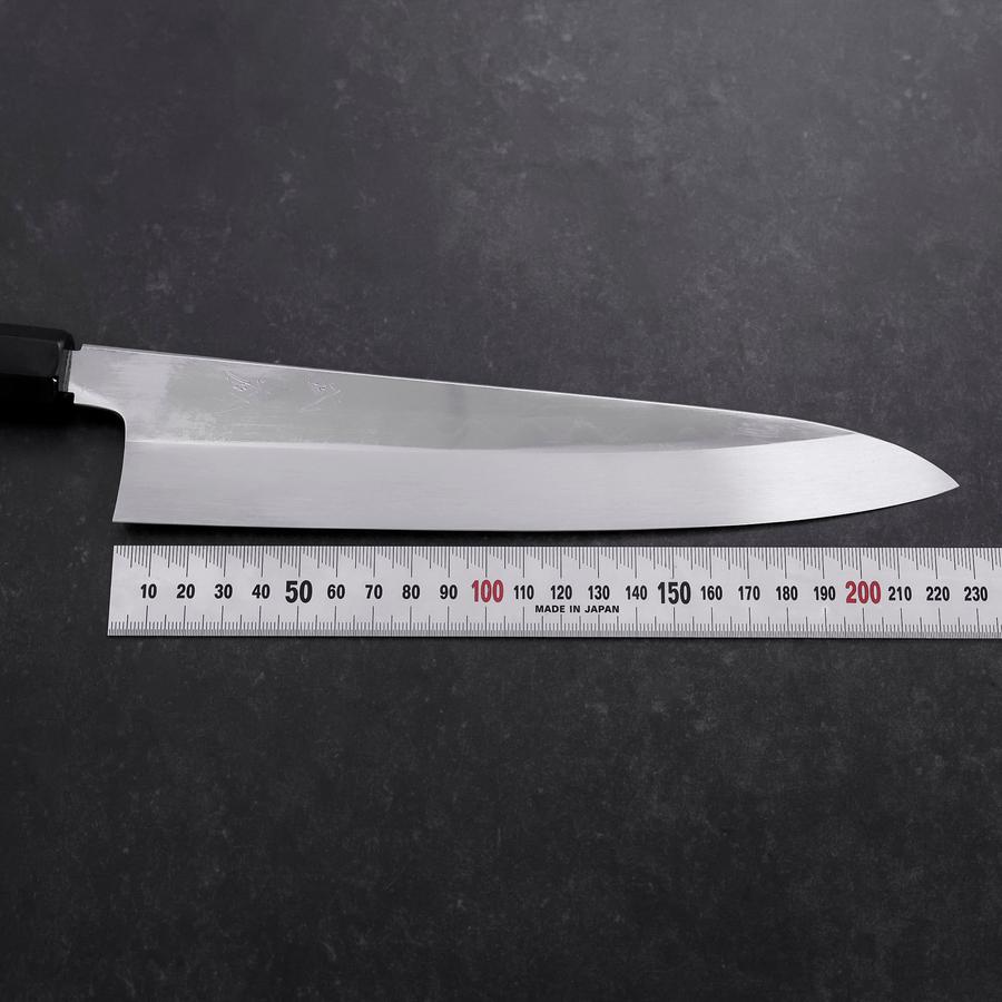 Gyuto White Steel #3 Mirror Honyaki Buffalo Ebony Handle