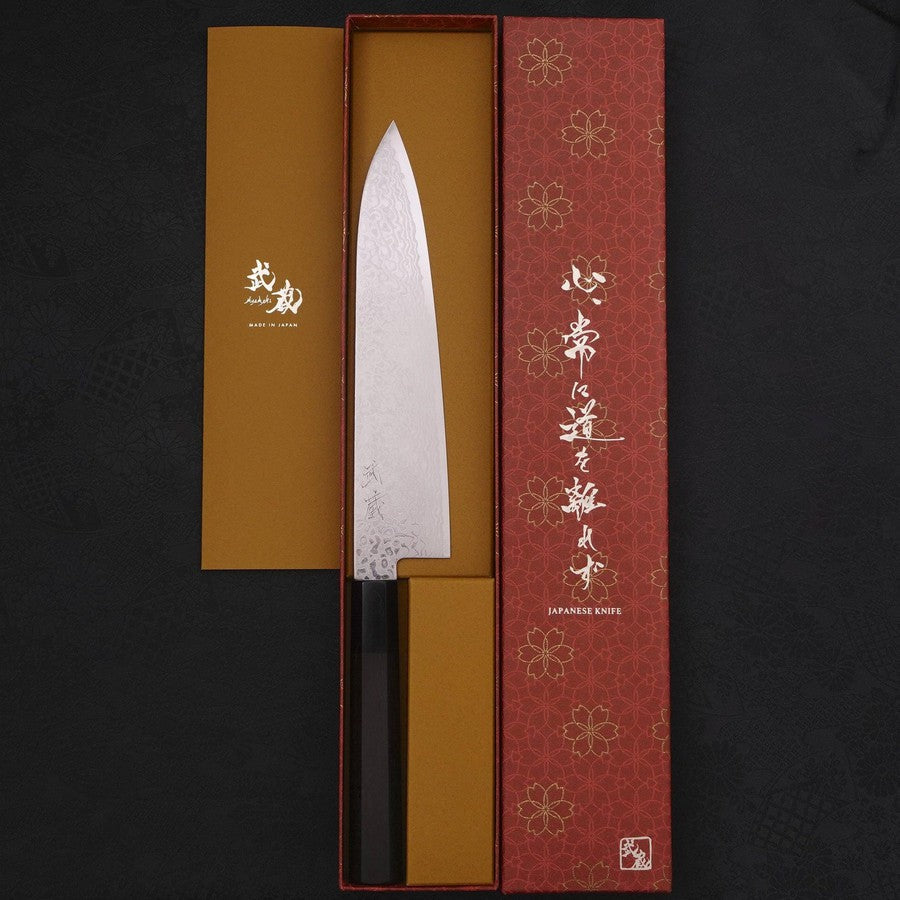 Gyuto ZA-18 Damascus Buffalo Ebony Handle 210mm