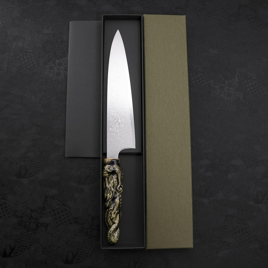 Gyuto ZA-18 Damascus Ceramics Dragon Handle 210mm