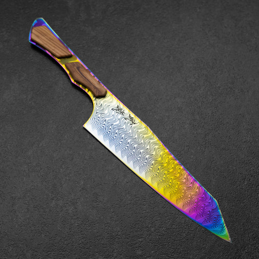 Bunka VG-10 Mirror Damascus Maple Handle 180mm - Rainbow