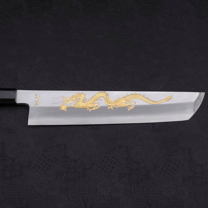 Hamokiri(Honekiri) White Steel #2 Kasumi Chokin Dragon Buffalo Ebony Handle 300mm