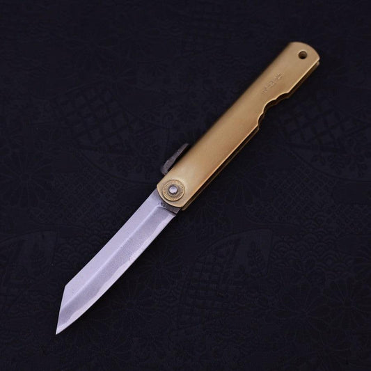 Higonokami Aogami 100mm Brass Super