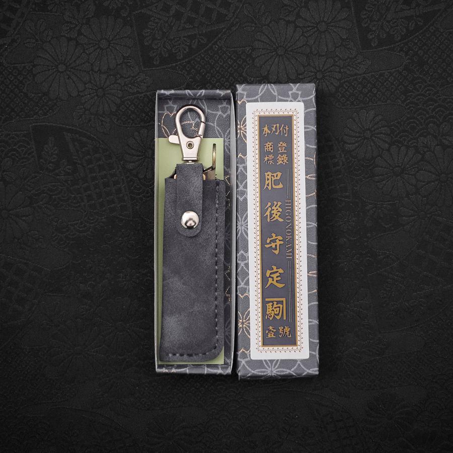 Higonokami Aogami 55mm With Blue Leather Pouch