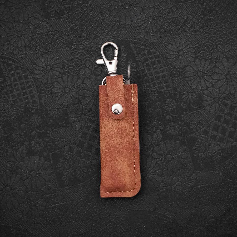 Higonokami Aogami 55mm With Brown Leather Pouch